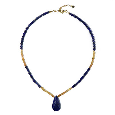 Zilveren halsketting met een lapis lazuli