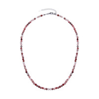 Zilveren halsketting met rode andesienen