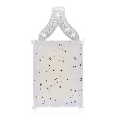 Zilveren hanger met een glitter agaat