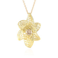 Gouden halsketting met een I2 Champagne Diamant (Ornaments by de Melo)
