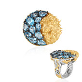 Zilveren ring met een Zwitsers-blauwe topaas (Gems en Vogue)