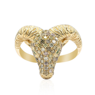 Gouden ring met SI2 Fancy Diamanten (CIRARI)