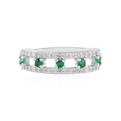Zilveren ring met Zambia-smaragdstenen