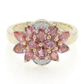 Gouden ring met Onverhitte Padparadscha Saffieren