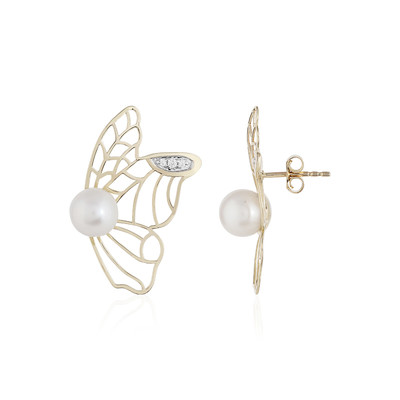 kom volwassene Trolley Gouden oorbellen met zoetwater kweekparels (Ornaments by de Melo)-7732QT |  Juwelo sieraden