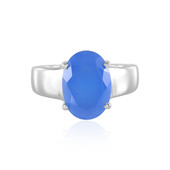 Zilveren ring met een Blauwe chalcedoon