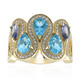 Gouden ring met Zwitsers-blauwe topaasstenen (Adela Gold)