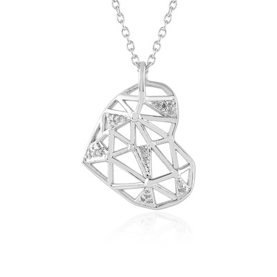 Zilveren halsketting met een I2 (J) Diamant