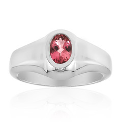 Zilveren ring met een roze toermalijn