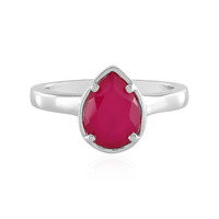 Zilveren ring met een framboos chalcedoon