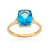 Gouden ring met een Zwitsers-blauwe topaas