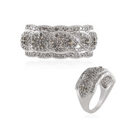 Zilveren ring met I3 Champagne Diamanten