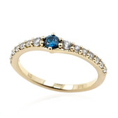 Gouden ring met een blauwe SI2 diamant