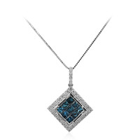 Gouden halsketting met blauwe SI2 diamanten (CIRARI)