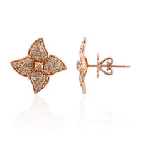 Gouden oorbellen met SI1 Argyle Rose De France Diamanten