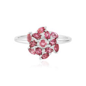 Zilveren ring met roze toermalijnen