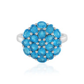 Zilveren ring met neon blauwe apatieten