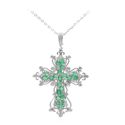 Zilveren halsketting met smaragden (Dallas Prince Designs)