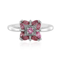 Zilveren ring met roze toermalijnen