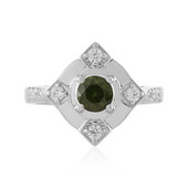 Zilveren ring met een Groene Ceylon Zirkoon