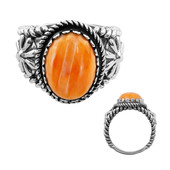 Zilveren ring met een Oranje stekelige oester (Desert Chic)