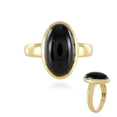 Zilveren ring met een zwarte onyx