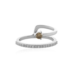 Zilveren ring met een I3 Champagne Diamant