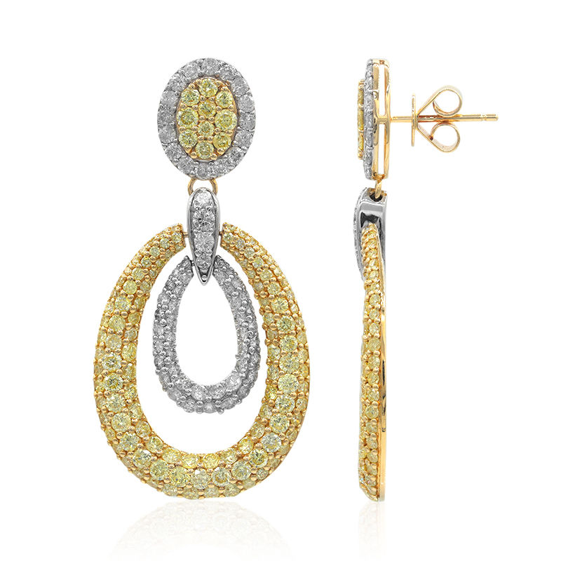 ijzer Eeuwigdurend Storen Gouden oorbellen met gele S12 diamanten (CIRARI)-4659TO | Juwelo sieraden