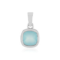 Zilveren hanger met een Aqua Chalcedoon