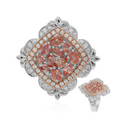 Zilveren ring met Padparadscha saffieren (Dallas Prince Designs)