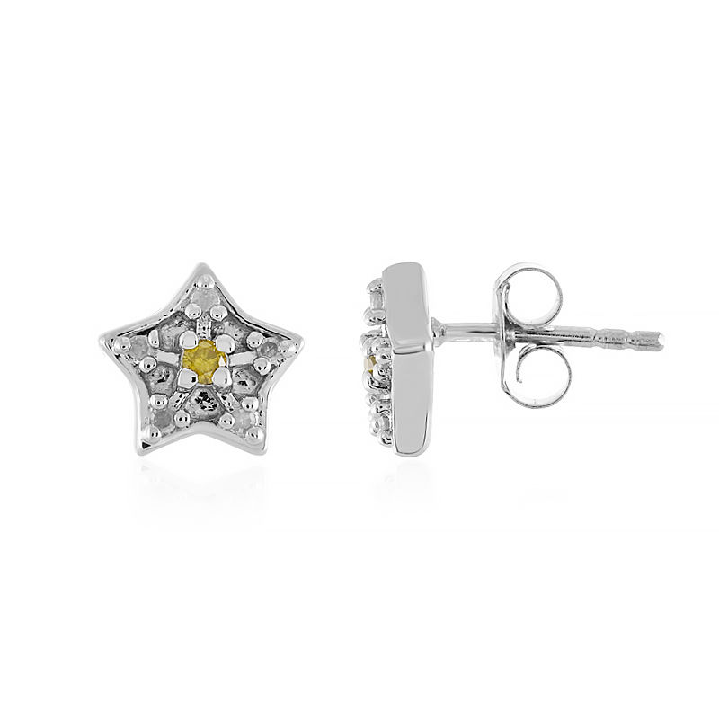 Berri verlangen schrobben Zilveren oorbellen met I3 Gele Diamanten-4266NT | Juwelo sieraden