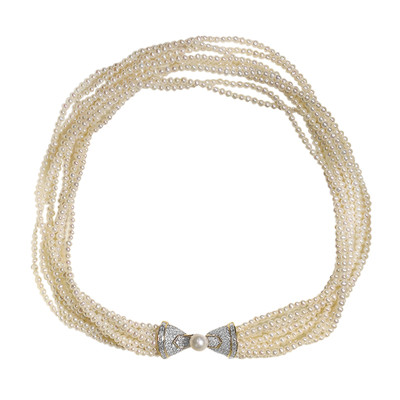 Gouden halsketting met een Witte zoetwater kweekparel (Estée Collection)