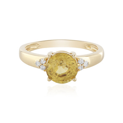 Gouden ring met een Gele Zirkoon (AMAYANI)