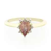 Gouden ring met een Onverhitte Padparadscha Saffier