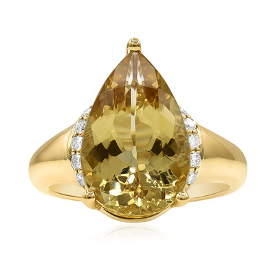 Gouden ring met een gele beril (CIRARI)