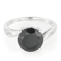 Zilveren ring met een zwarte onyx