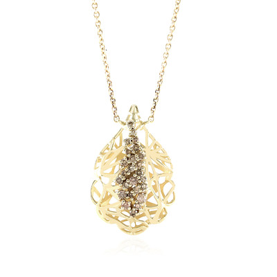 Gouden halsketting met I2 Champagne Diamanten (Ornaments by de Melo)