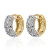 Gouden oorbellen met I2 (I) Diamanten