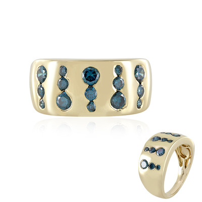 Gouden ring met I2 Blauwe Diamanten (de Melo)