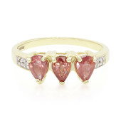 Gouden ring met Onverhitte Padparadscha Saffieren