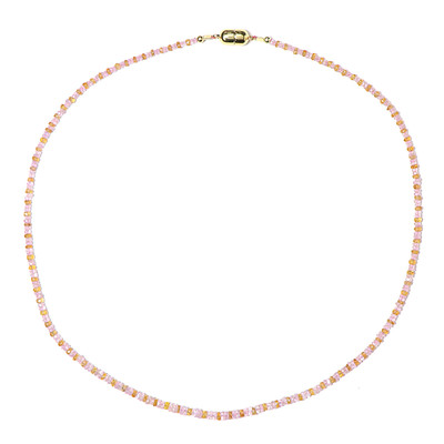Zilveren halsketting met Ceylon roze saffieren (Riya)