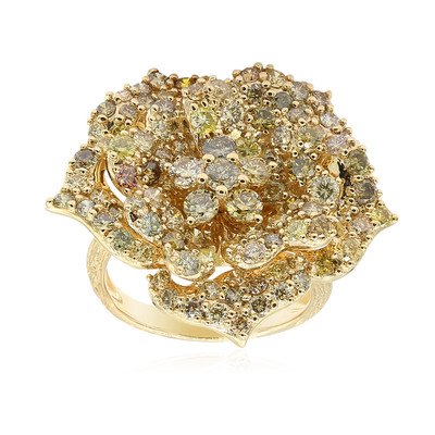 Gouden ring met SI2 Fancy Diamanten (CIRARI)