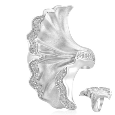 Zilveren ring met zirkonen