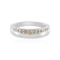 Zilveren ring met een I2 Champagne Diamant