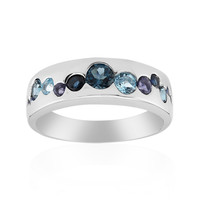 Zilveren ring met blauwe saffieren