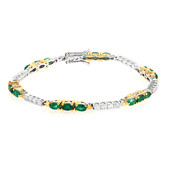 Zilveren armband met Zambia-smaragdstenen (Gems en Vogue)