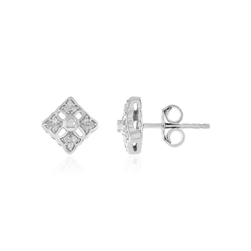 parachute Beschietingen zadel Zilveren oorbellen met I2 (I) Diamanten-9031JE | Juwelo sieraden