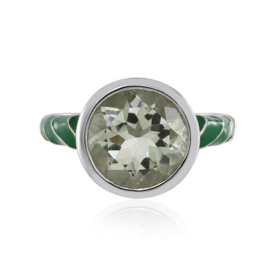 Zilveren ring met een groene amethist (MONOSONO COLLECTION)