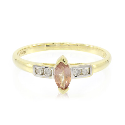 Gouden ring met een Onverhitte Padparadscha Saffier