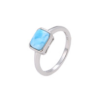 Zilveren ring met een larimar